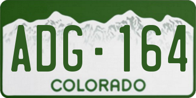 CO license plate ADG164