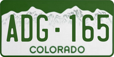 CO license plate ADG165