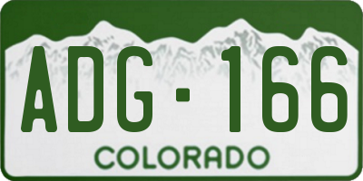 CO license plate ADG166