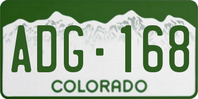 CO license plate ADG168
