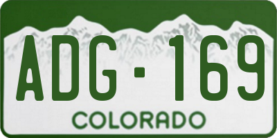 CO license plate ADG169