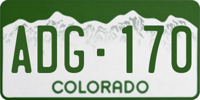 CO license plate ADG170