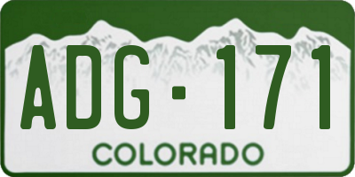 CO license plate ADG171