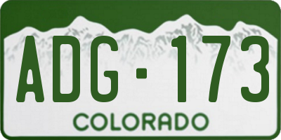 CO license plate ADG173