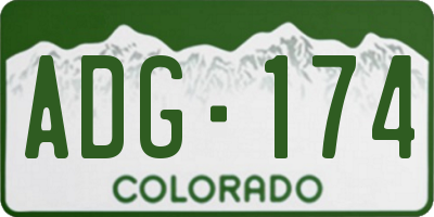 CO license plate ADG174