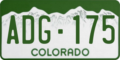 CO license plate ADG175