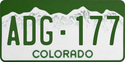 CO license plate ADG177