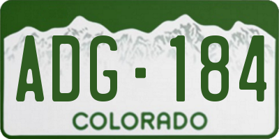 CO license plate ADG184