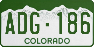 CO license plate ADG186