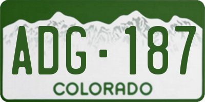 CO license plate ADG187