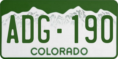 CO license plate ADG190