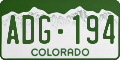 CO license plate ADG194