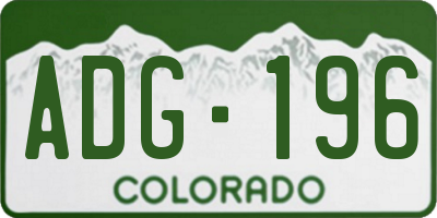 CO license plate ADG196