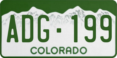 CO license plate ADG199