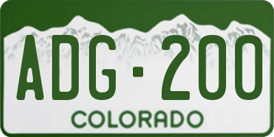 CO license plate ADG200