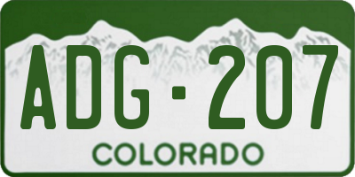 CO license plate ADG207