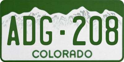 CO license plate ADG208