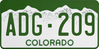CO license plate ADG209