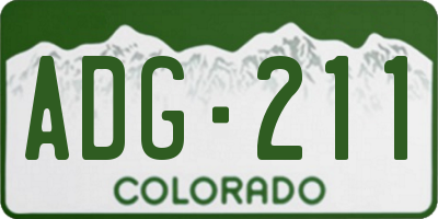 CO license plate ADG211