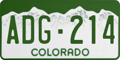 CO license plate ADG214