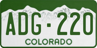 CO license plate ADG220