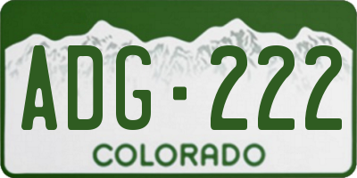 CO license plate ADG222