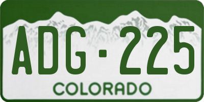 CO license plate ADG225