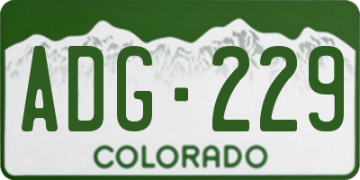 CO license plate ADG229
