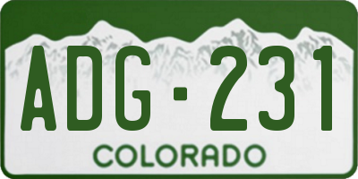 CO license plate ADG231