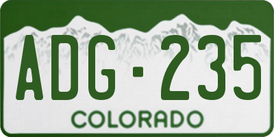 CO license plate ADG235