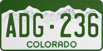 CO license plate ADG236