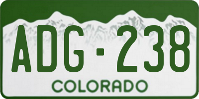 CO license plate ADG238