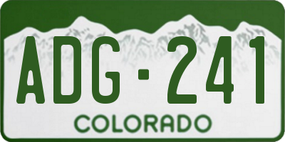 CO license plate ADG241