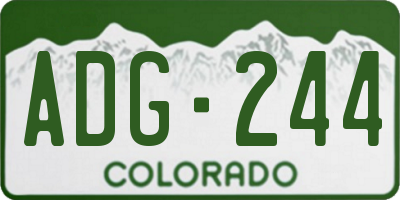 CO license plate ADG244