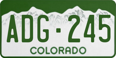 CO license plate ADG245