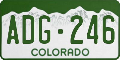 CO license plate ADG246