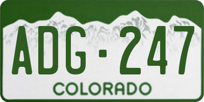 CO license plate ADG247