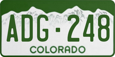 CO license plate ADG248