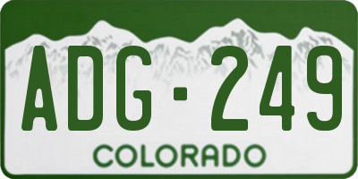 CO license plate ADG249