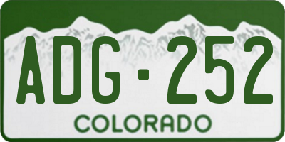 CO license plate ADG252