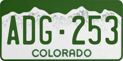 CO license plate ADG253