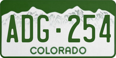 CO license plate ADG254