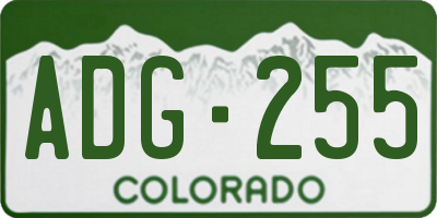 CO license plate ADG255