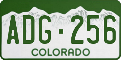 CO license plate ADG256