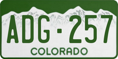 CO license plate ADG257