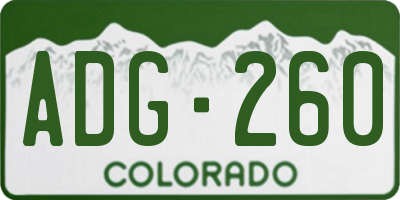 CO license plate ADG260