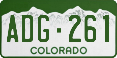 CO license plate ADG261