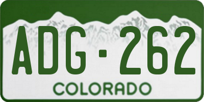 CO license plate ADG262