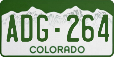 CO license plate ADG264