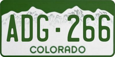CO license plate ADG266